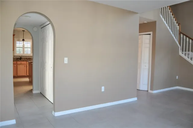 a view of a livingroom with wooden floor