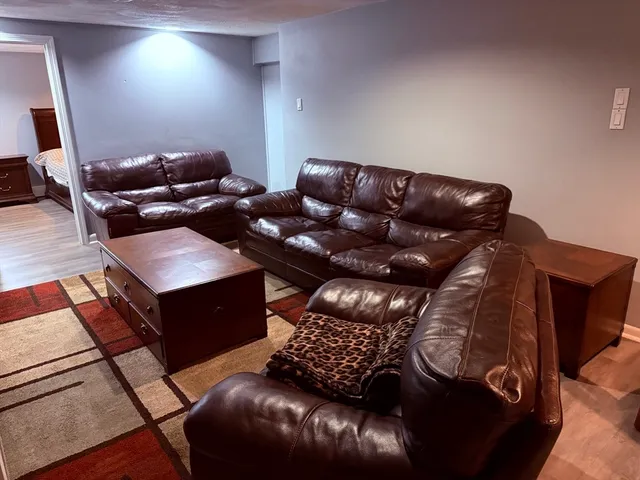 a living room with furniture