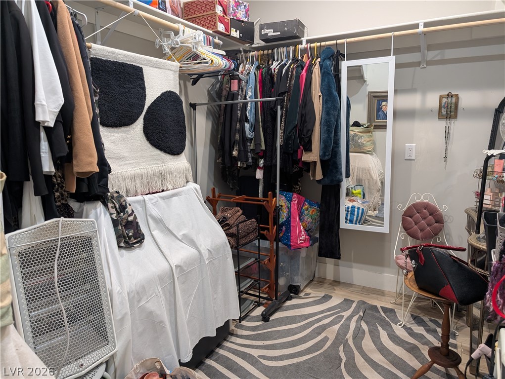 251 Spring Heights Caliente, NV 89008 - Photo 20 of 27 This organized walk-in closet provides ample storage and functional space.