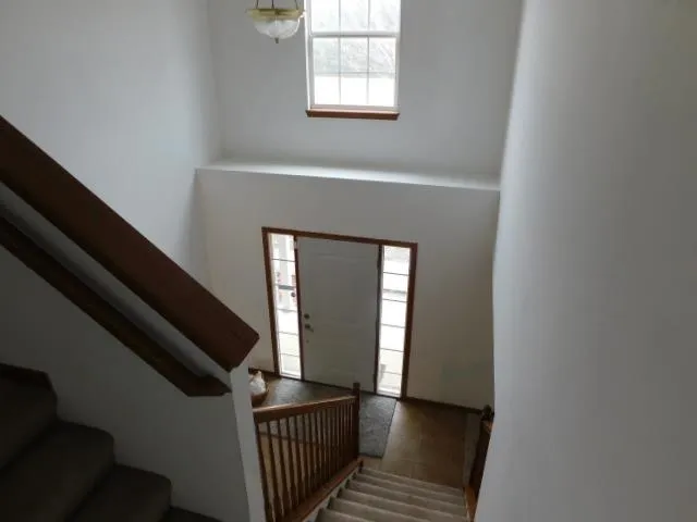 a view of an entryway with a window