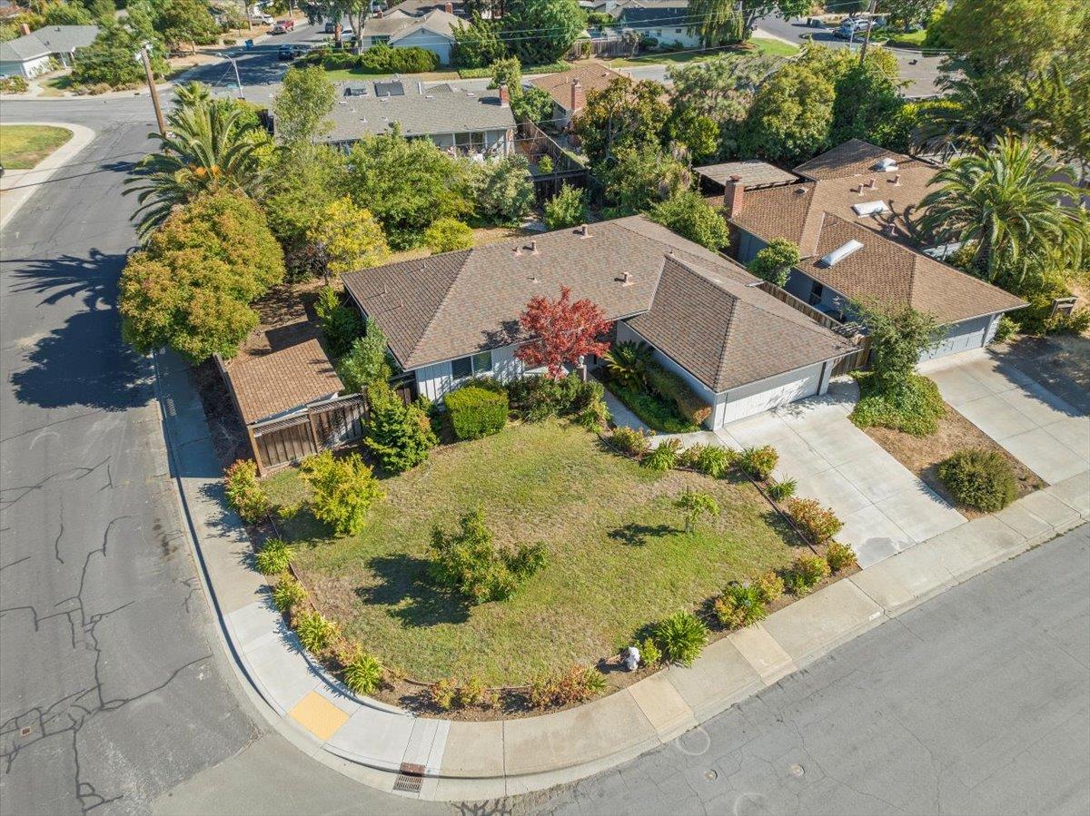 495 Giannini Drive Santa Clara, CA 95051 - Photo 16 of 21 an aerial view of a house with a swimming pool