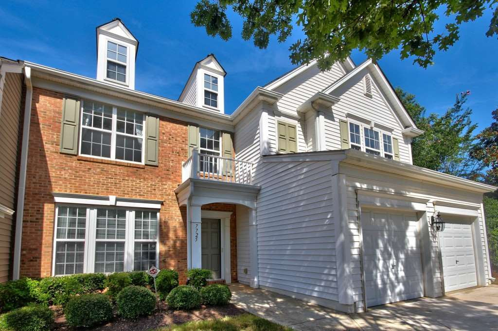 7725 Monte Alto Drive Raleigh, NC 27613 - Photo 2 of 25 This end unit features a two car garage and was the model home when the community was built. Exterior Front