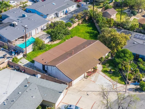 an aerial view of a house
