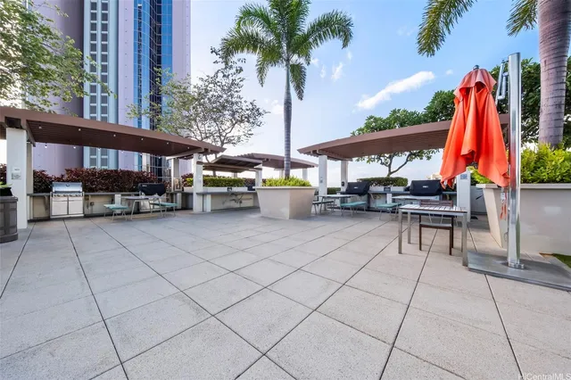 a view of outdoor space with seating