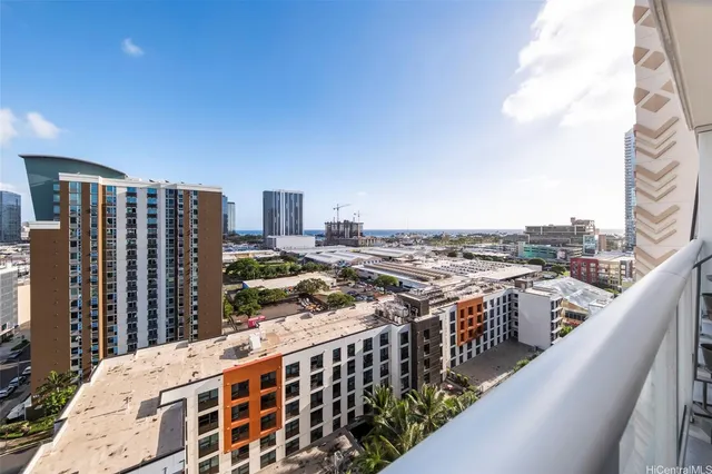 a view of city from balcony