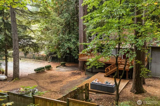 a view of a backyard