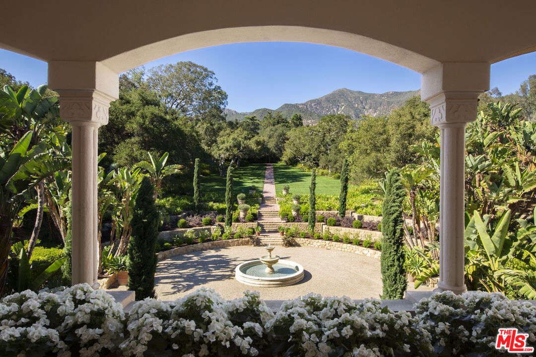 670 Hot Springs Road Montecito, CA 93108 - Photo 18 of 36 a view of a backyard with plants and a patio