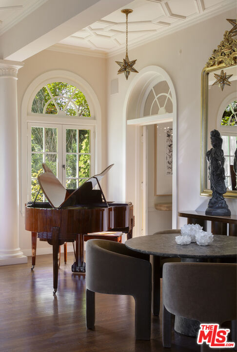 670 Hot Springs Road Montecito, CA 93108 - Photo 23 of 36 a living room with furniture a window and a chandelier