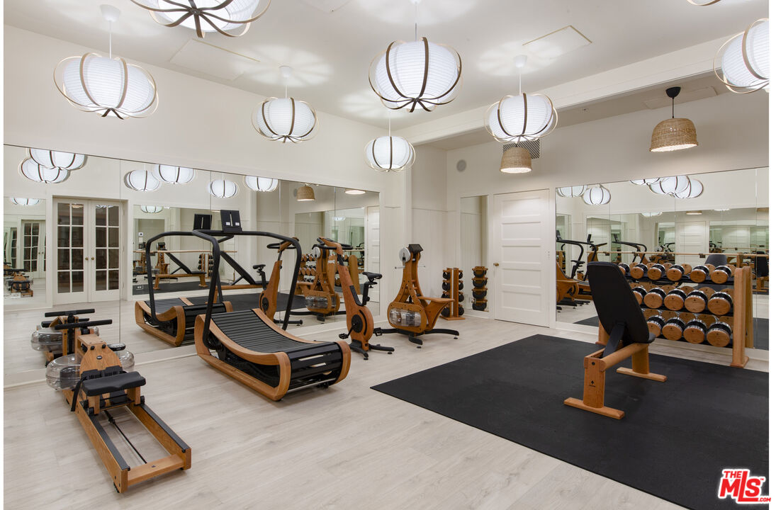 670 Hot Springs Road Montecito, CA 93108 - Photo 32 of 36 a room with gym equipment and view of living room