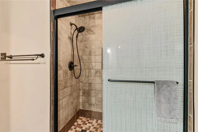 a bathroom with a shower