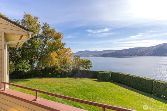 a view of lake and mountain