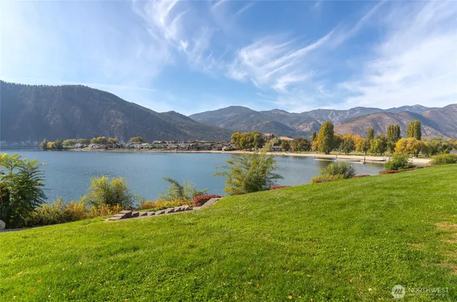 a view of an outdoor space and a lake view