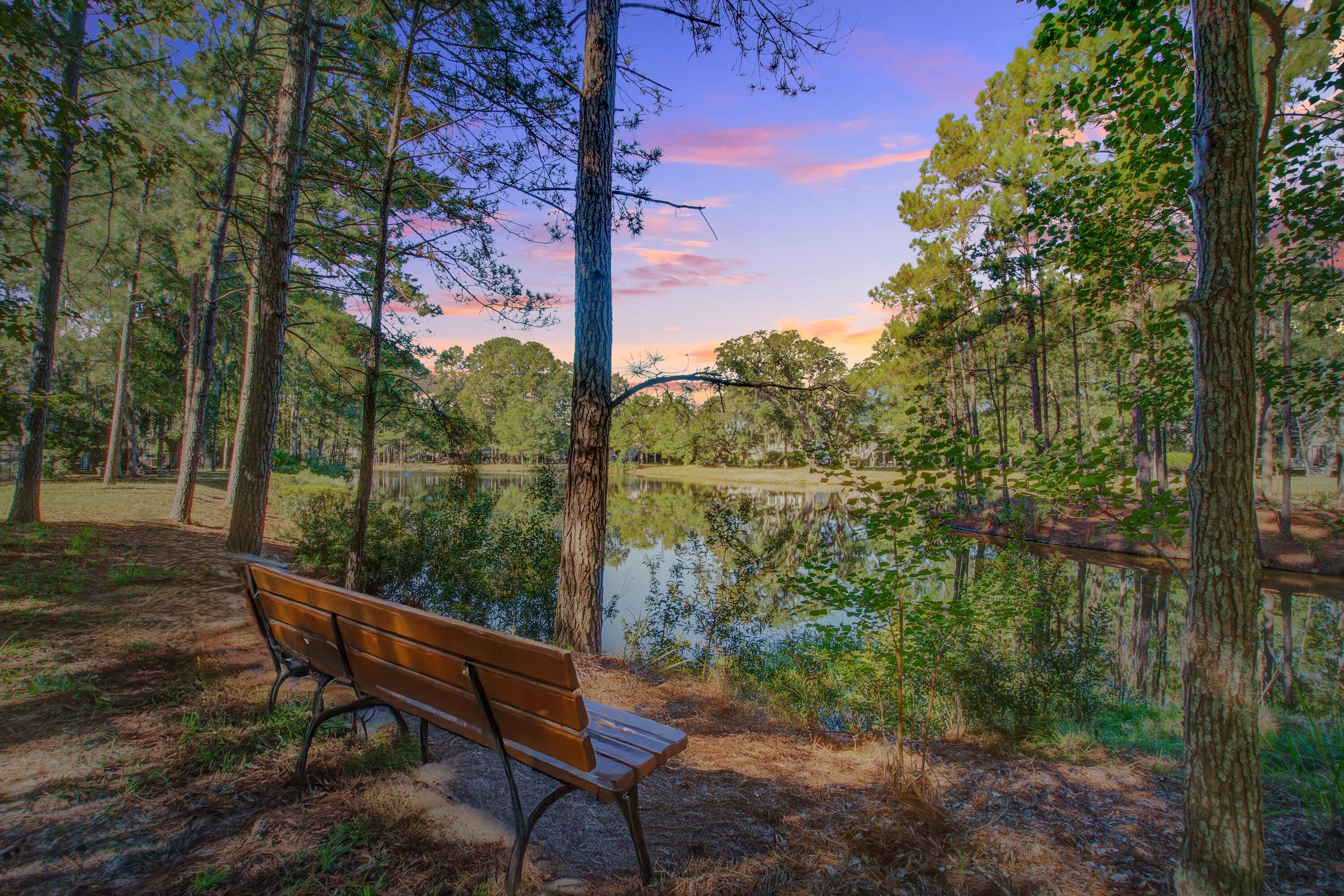 1912 Hall Point Road Mount Pleasant, SC 29466 - Photo 45 of 51 Generated sunset on pond w/ bench