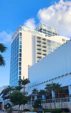 front view of a building with a street