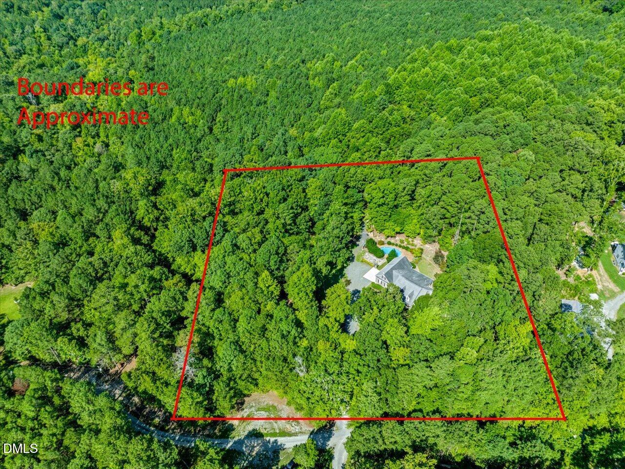450 Ryan Road Pittsboro, NC 27312 - Photo 69 of 73 Aerial View with Approx. Borders