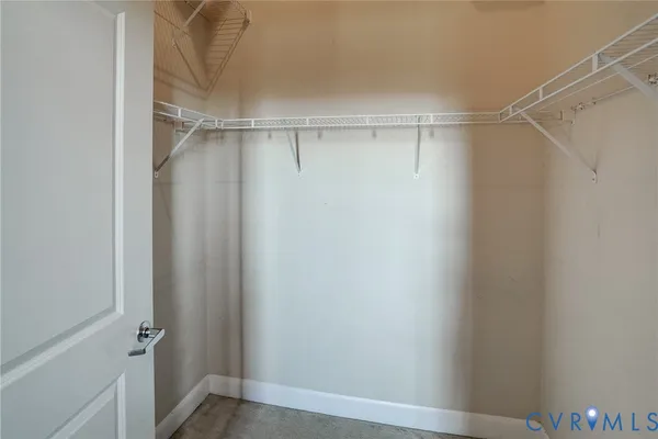 a view of an empty walk in closet
