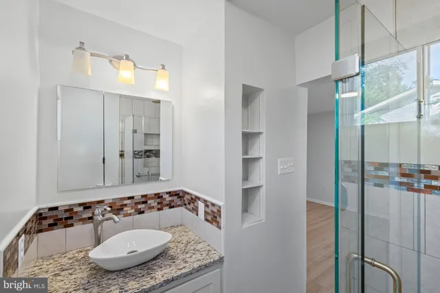 a bathroom with a shower