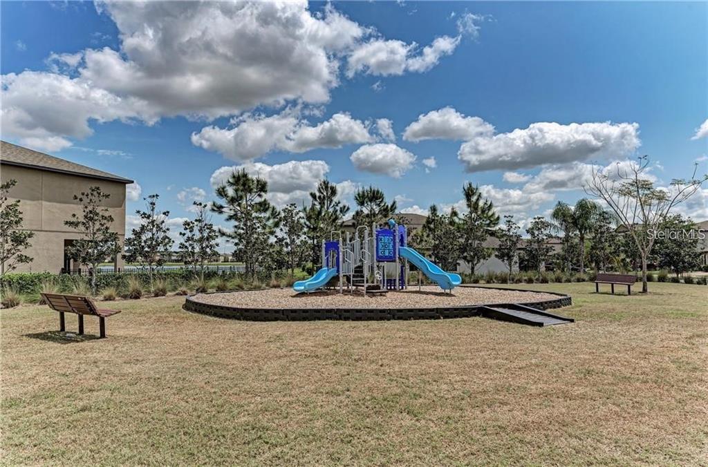 10267 Newminster Loop Ruskin, FL 33573 - Photo 34 of 38 a swimming pool with outdoor seating and garden