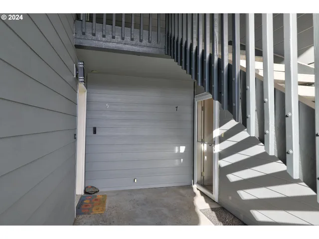a view of wooden balcony