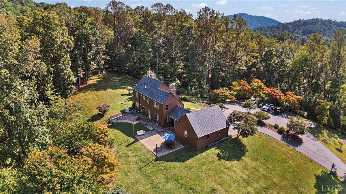 181 Mobley Mountain Road Amherst, VA 24521 - Photo 80 of 98 an aerial view of a house with a yard and mountain