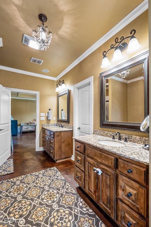 13870 Highway 157 Haughton, LA 71037 - Photo 20 of 40 a bathroom with a double vanity sink and a mirror