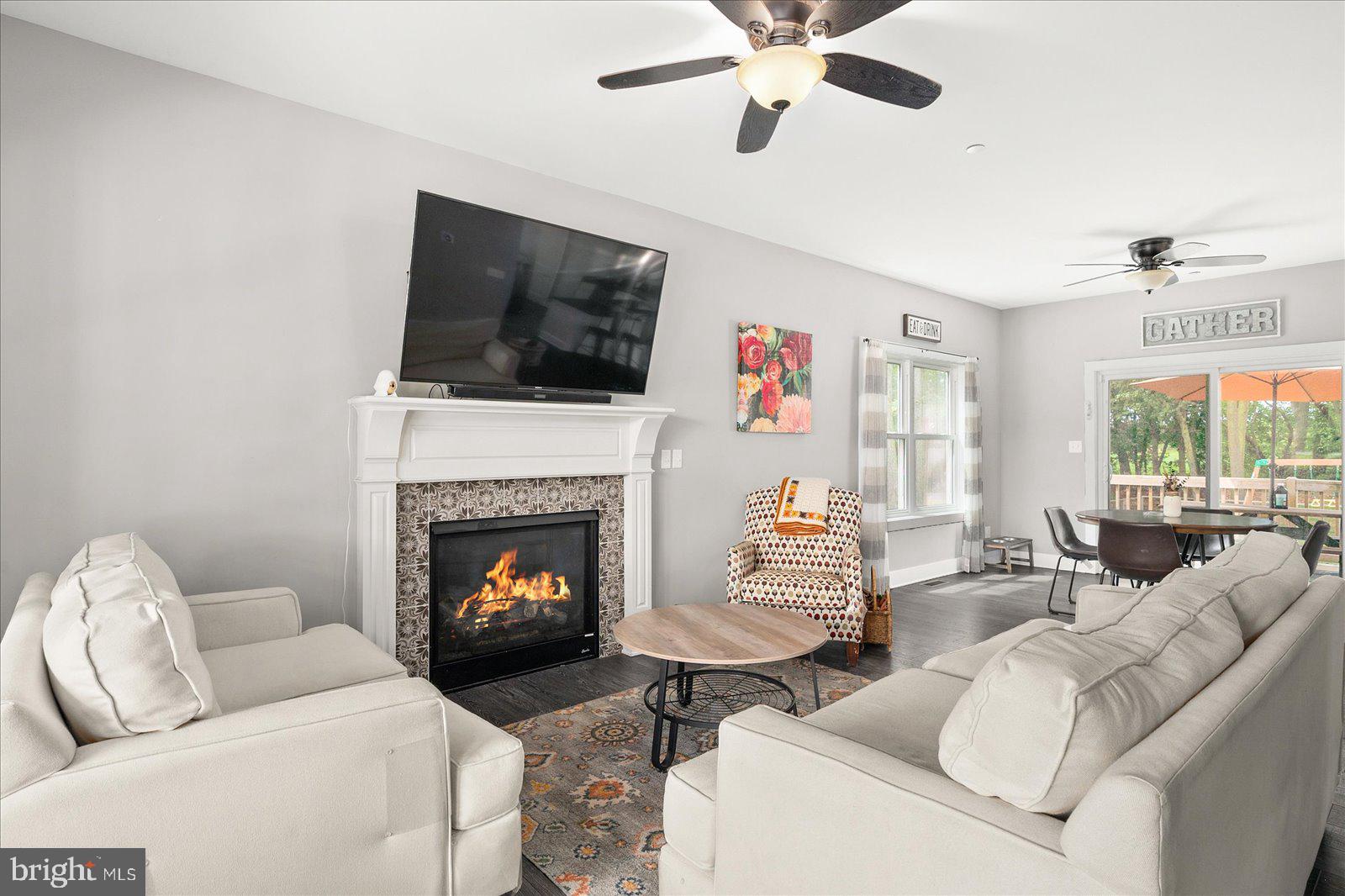 6996 Powellville Road Willards, MD 21874 - Photo 8 of 61 Living room with TV mounted above electric firepla