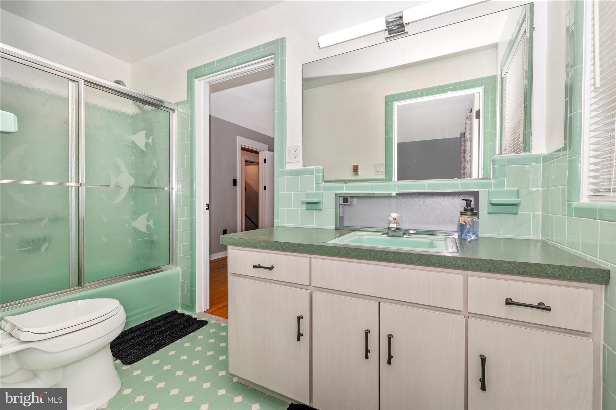 215 Broad Street Middletown, MD 21769 - Photo 22 of 56 a bathroom with a toilet a sink a mirror and shower