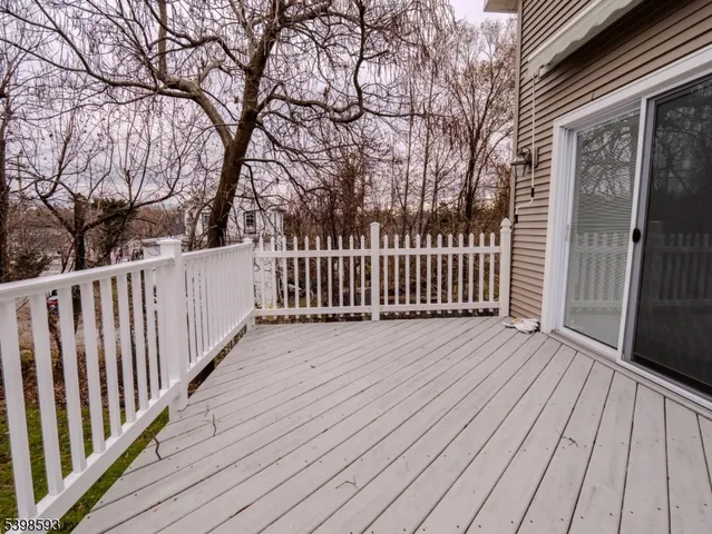 a view of a wooden deck