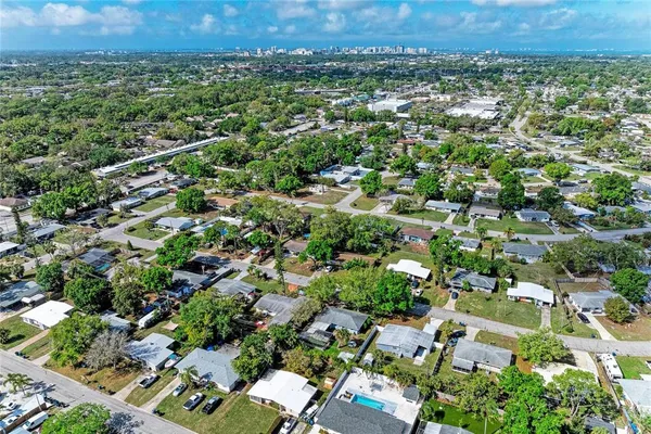 an aerial view of residential house with outdoor space