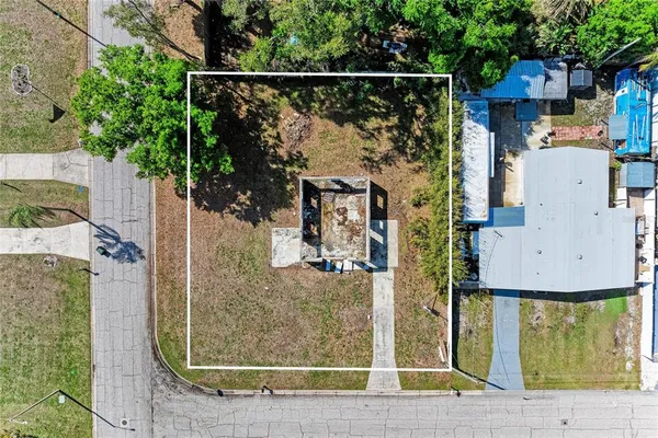 an aerial view of a house