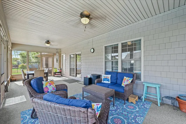 a living room with furniture