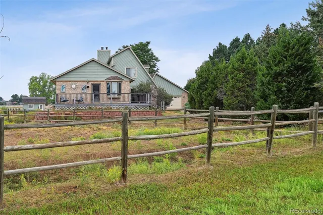a view of an house with backyard area and swimming pool
