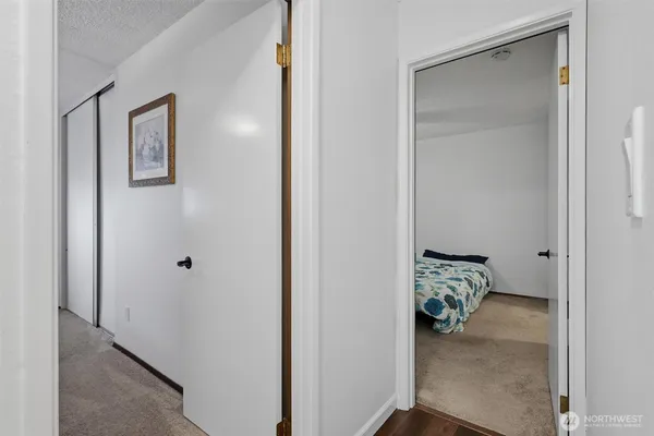 a view of elevator with hallway