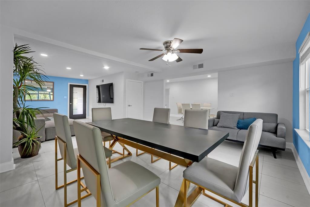 10525 Post Oak Bend Lane Wills Point, TX 75169 - Photo 6 of 40 Dining space with plenty of natural light, ceiling fan, light tile patterned flooring, and recessed lighting