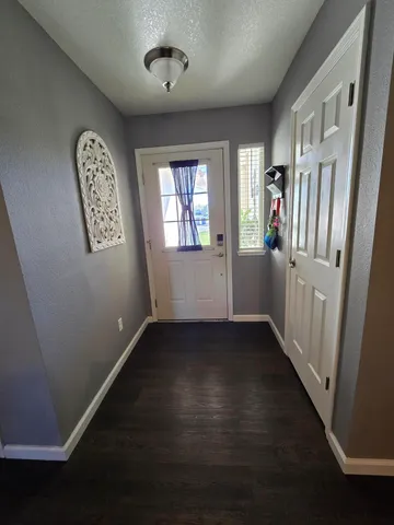 an empty room with windows