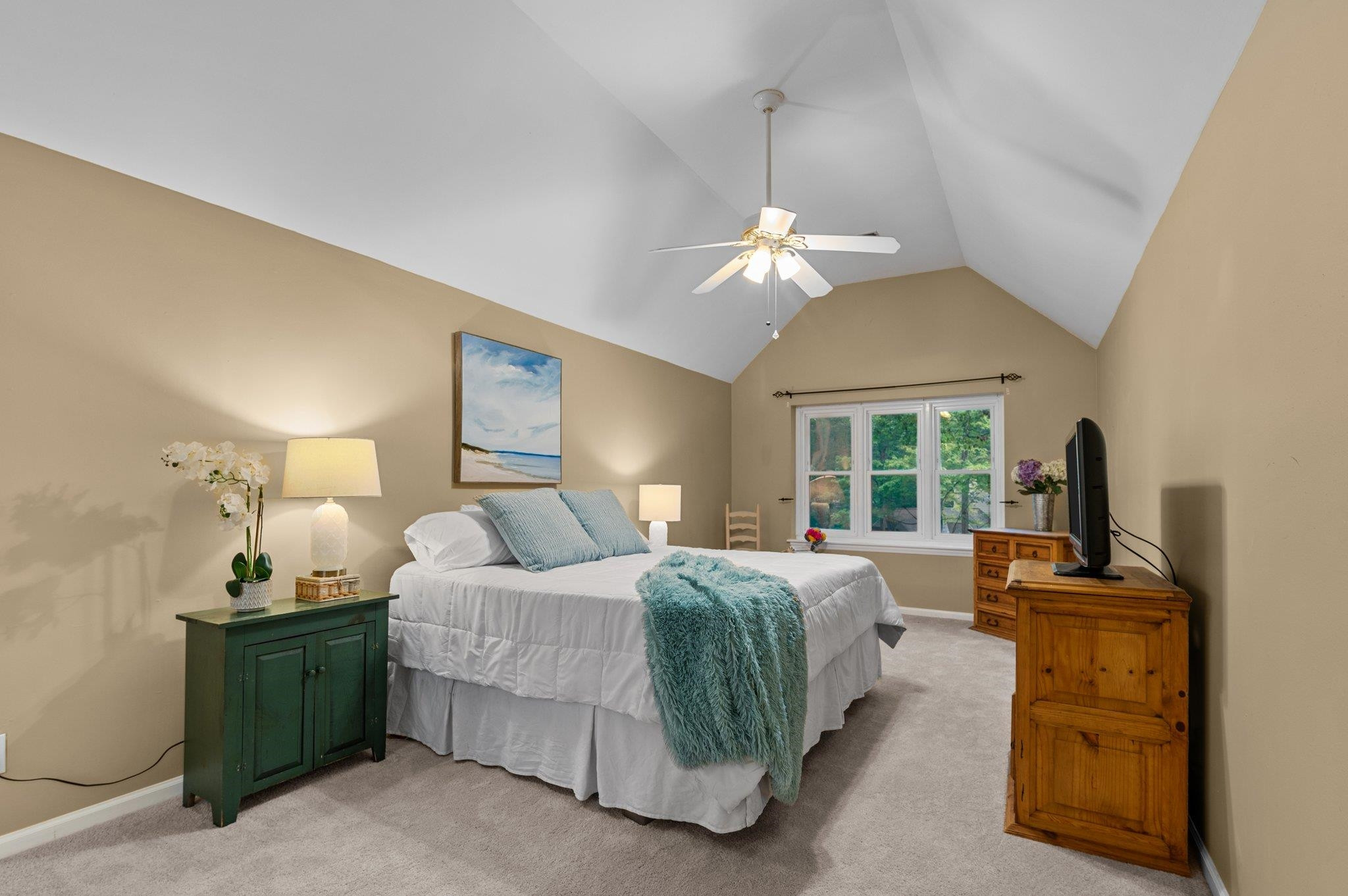 7818 Breckon Way Raleigh, NC 27615 - Photo 19 of 27 Large Main Bedroom with vaulted ceiling and new carpet. Main Bedroom