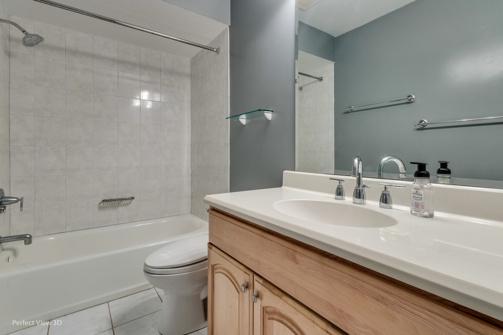 223 Brookbridge Road Trout Valley, IL 60013 - Photo 25 of 33 a bathroom with a granite countertop sink a toilet and shower