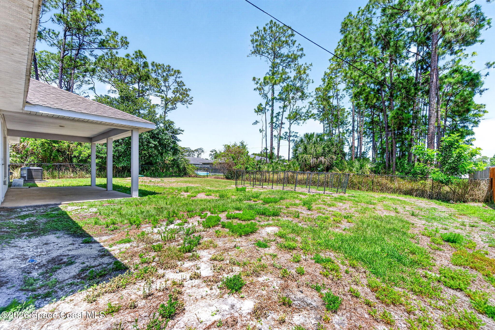 717 Gelaso Street Southwest Palm Bay, FL 32908 - Photo 7 of 48 a view of a yard with plants and large trees