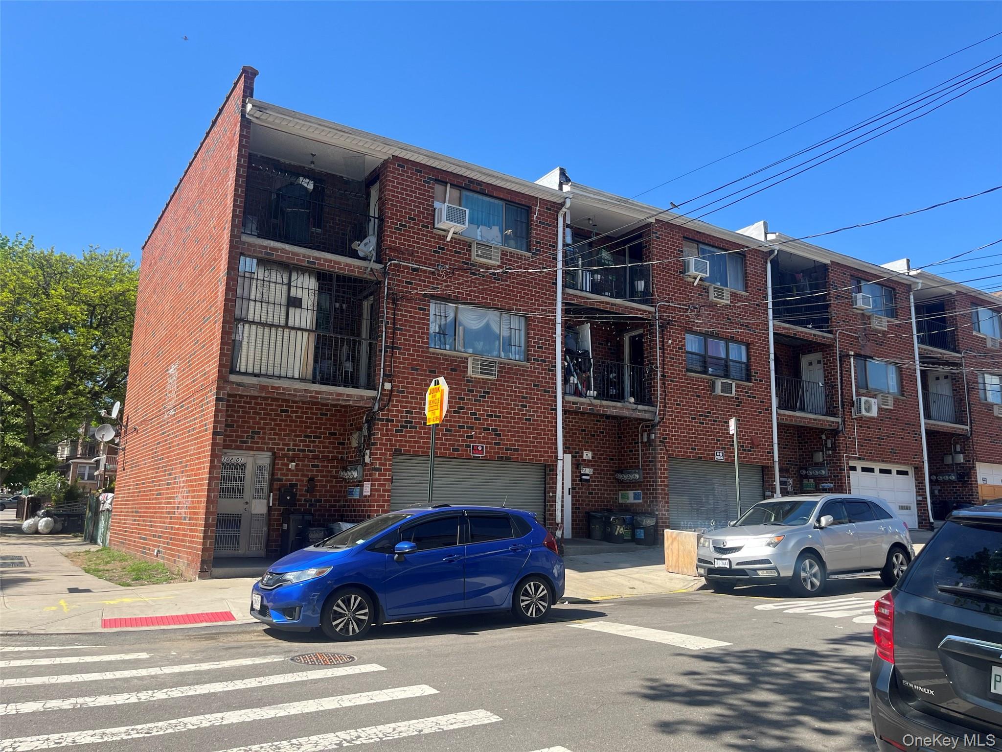 a car parked in front of a building