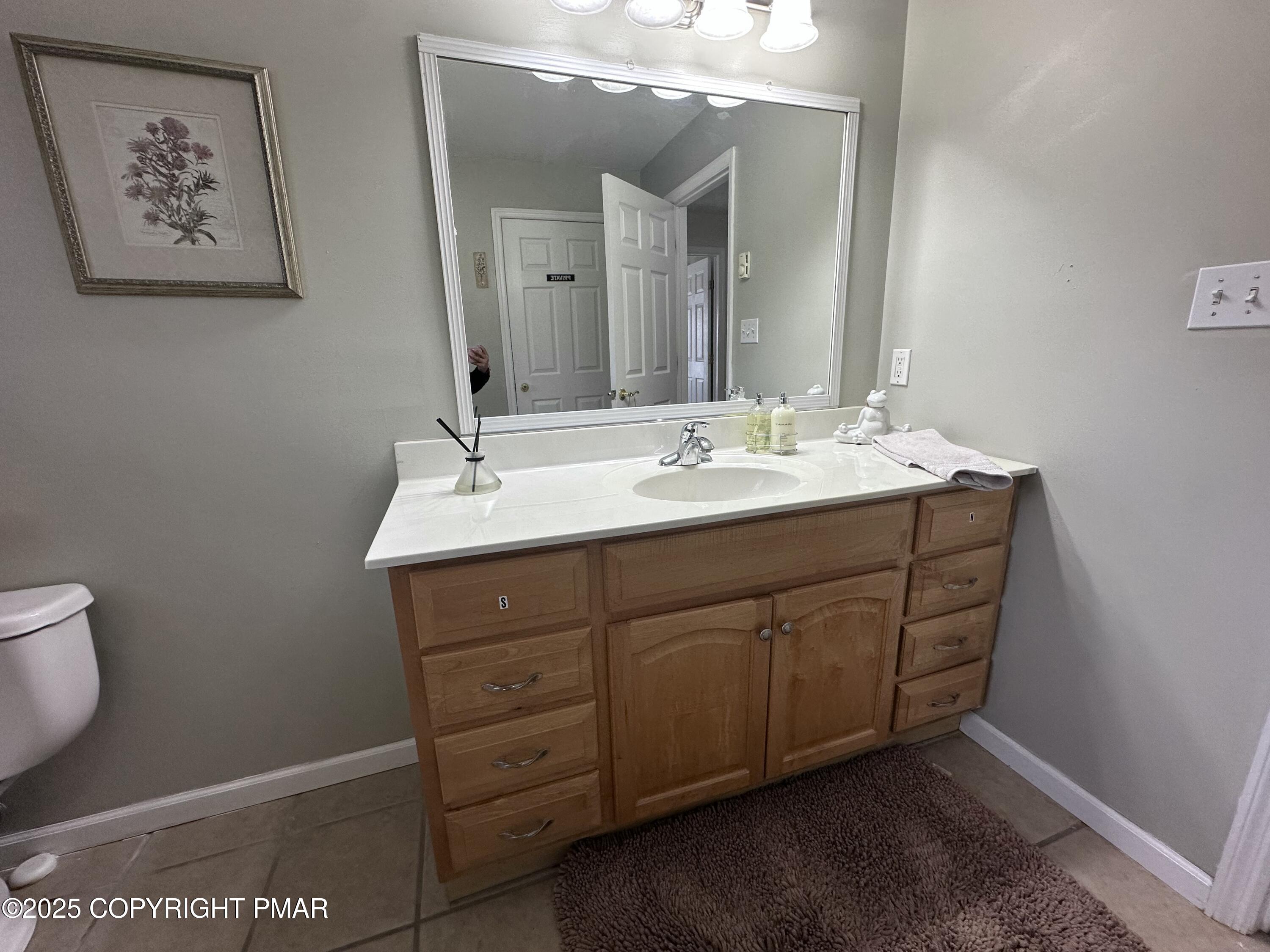 5158 Spring Drive Swiftwater, PA 18370 - Photo 17 of 26 a bathroom with a sink and a mirror