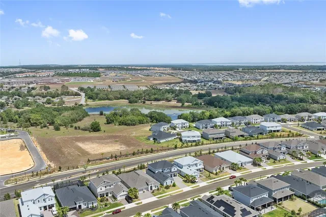 an aerial view of a city