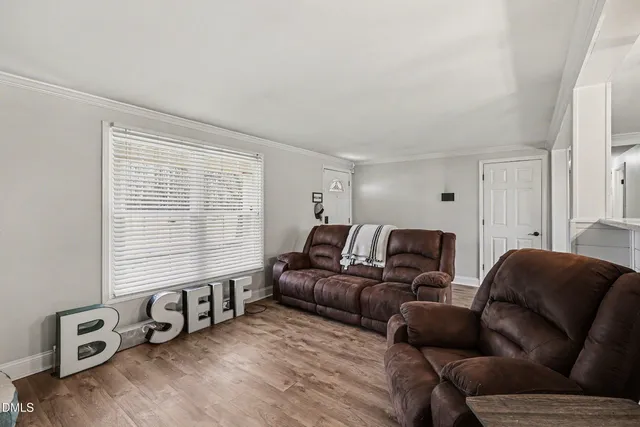 a living room with furniture