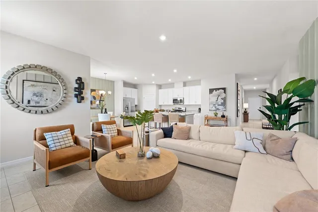 a living room with furniture