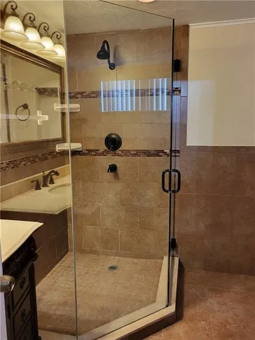 a bathroom with a shower