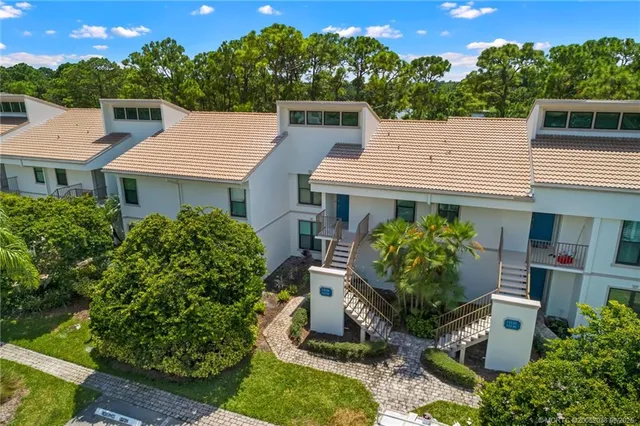 an aerial view of a house