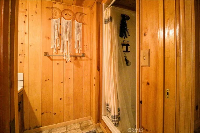 a view of a bathroom with a shower