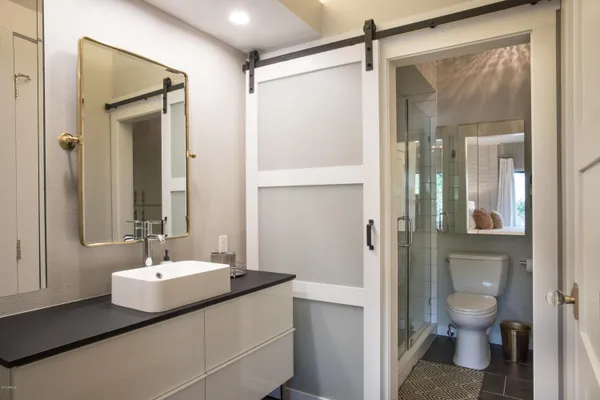 a room with a walk in closet and a window