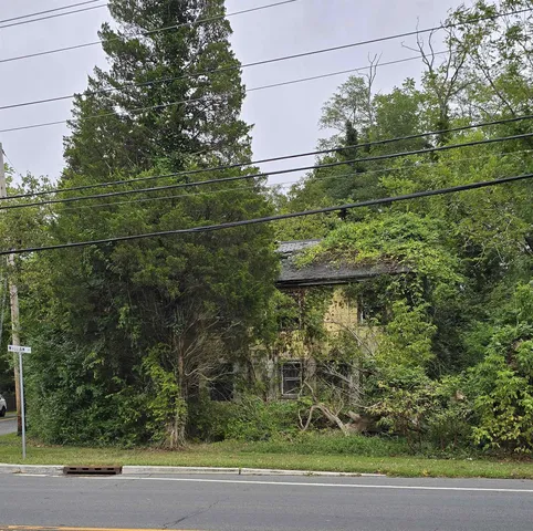 a backyard of a house with lots of green space