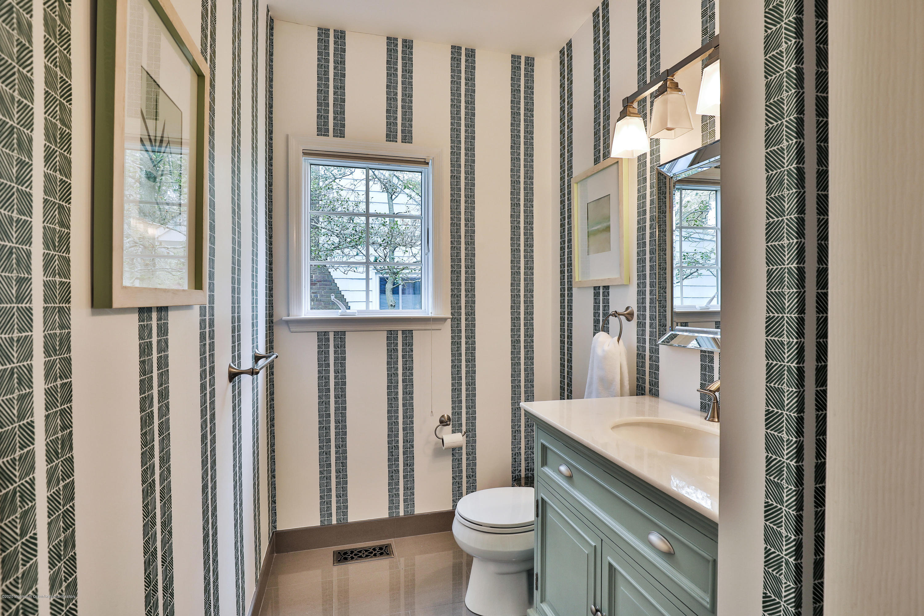 405 Salem Avenue, Unit SUMMER Spring Lake, NJ 07762 - Photo 19 of 46 a bathroom with a granite countertop sink toilet and shower