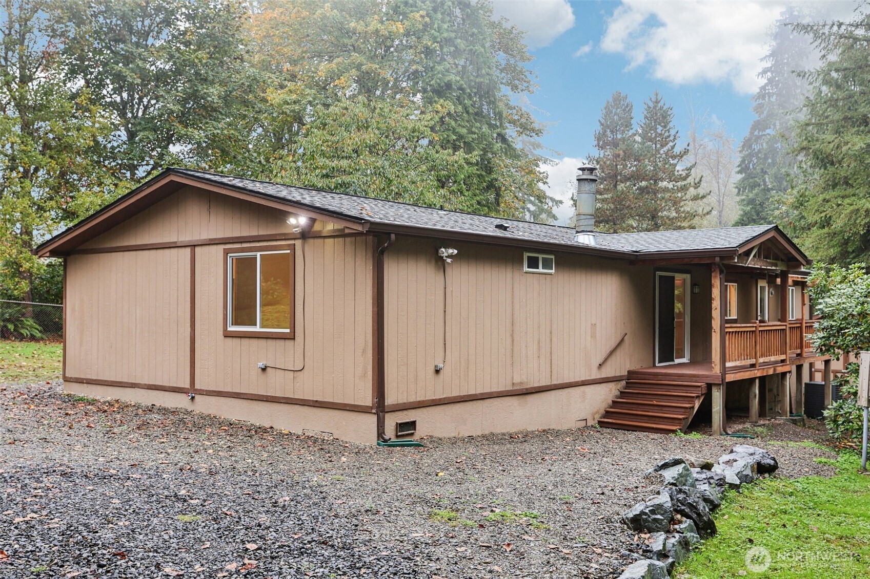 34408 Northeast 111th Street Carnation, WA 98014 - Photo 24 of 34 a backyard of a house with wooden fence